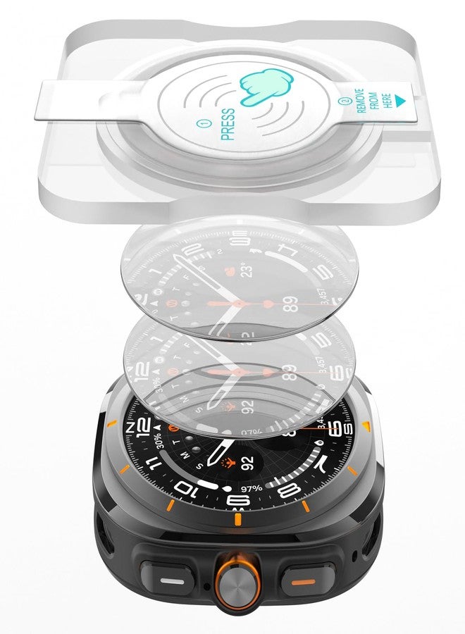 SPGUARD 2 Pack Samsung Galaxy Watch Ultra 47mm(2025/2024) Screen Protector,Auto-alignment Installation Kit Accessories Tempered Glass Screen Protector for ONLY Samsung Galaxy Watch Ultra 47mm(2025/2024) - Image 1