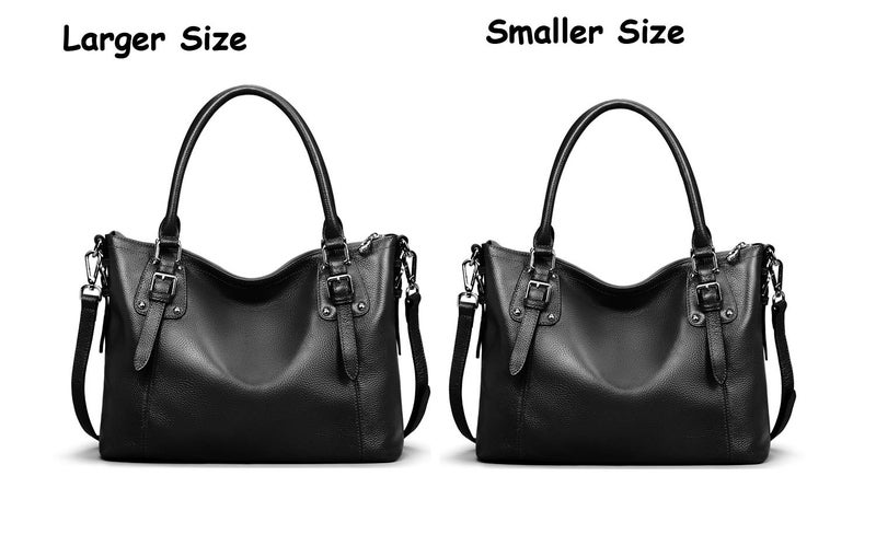 Heshe Genuine Leather Purses and Handbags for Women Tote Shoulder Bag Satchel Purse Top Handle Bags Hobo Crossbody Purse (Large,Black) - Image 4