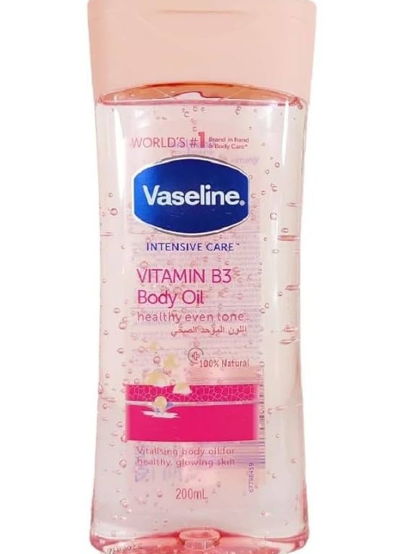 Vaseline Intnsive Care Vitamin B3 Body Oil Healthy Even Tone Vitalising Boby Oil For Healthy Glowing Skin-200 Ml