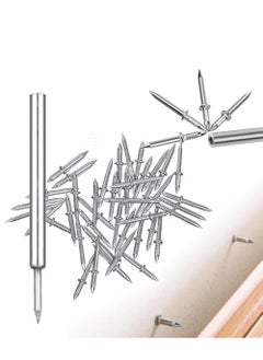 Double-Head Skirting Thread Seamless Nail,Skirting Line Without Marks Nail, Double-Headed Nails, Invisible Screws & Nail-Specific Sleeve Tool, Seamless Skirting Thread Nails with Sleeve Tool (100pcs)