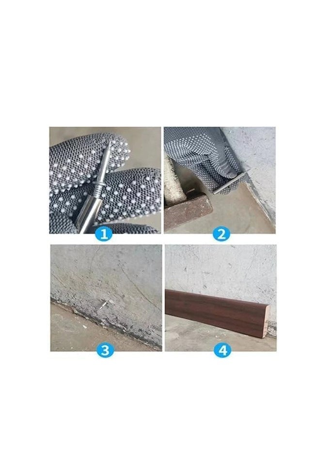 Generic - Double-Head Skirting Thread Seamless Nail,Skirting Line Without Marks Nail, Double-Headed Nails, Invisible Screws & Nail-Specific Sleeve Tool, Seamless Skirting Thread Nails with Sleeve Tool (100pcs) - Image 1