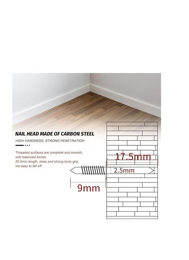 Generic - Double-Head Skirting Thread Seamless Nail,Skirting Line Without Marks Nail, Double-Headed Nails, Invisible Screws & Nail-Specific Sleeve Tool, Seamless Skirting Thread Nails with Sleeve Tool (100pcs) - Image 1