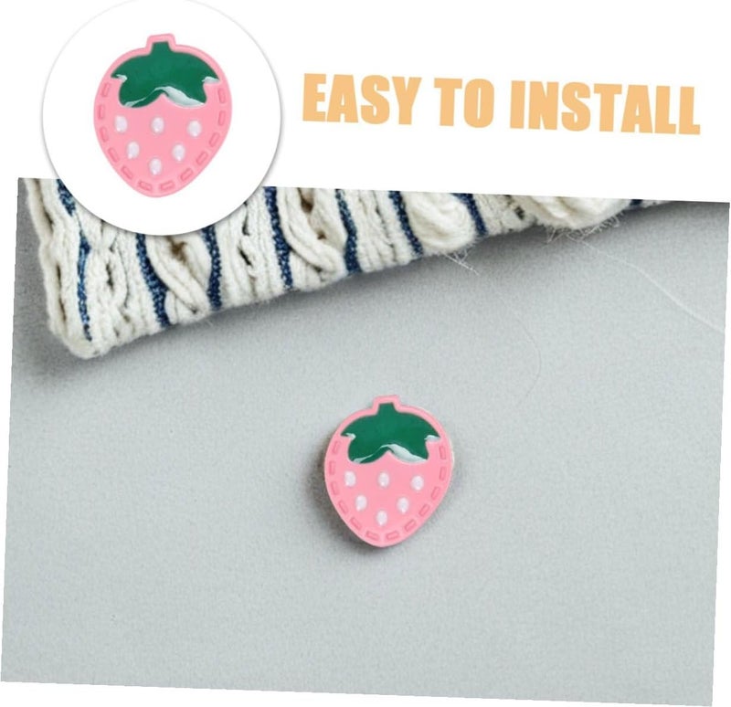 FENICAL 20pcs Pink Strawberry Resin Sewing Buttons for Clothes Decorative Cartoon Fruit Buttons for Cardigans, Coats, and DIY Craft Projects - Image 3