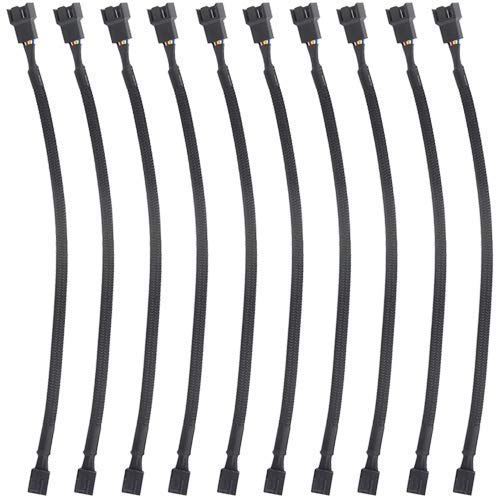WMYCONGCONG 10 PCS 10" 4 Pin Fan Extension Power Cable Computer PC Fan Power Extension Cable for PWM Fan Computer ATX Case - Image 1