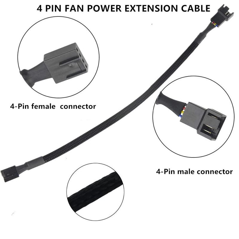 WMYCONGCONG 10 PCS 10" 4 Pin Fan Extension Power Cable Computer PC Fan Power Extension Cable for PWM Fan Computer ATX Case - Image 3