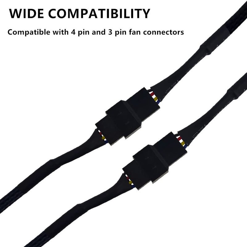 WMYCONGCONG 10 PCS 10" 4 Pin Fan Extension Power Cable Computer PC Fan Power Extension Cable for PWM Fan Computer ATX Case - Image 4
