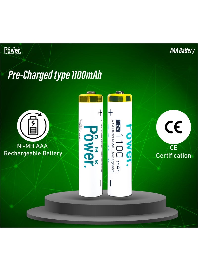 DMK Power - DMK Power 16 Pcs Rechargeable AAA Batteries ,1100mAh High Capacity Batteries 1.2V NiMH Low Self Discharge for House hold devices, toys, remote, etc... - Image 1