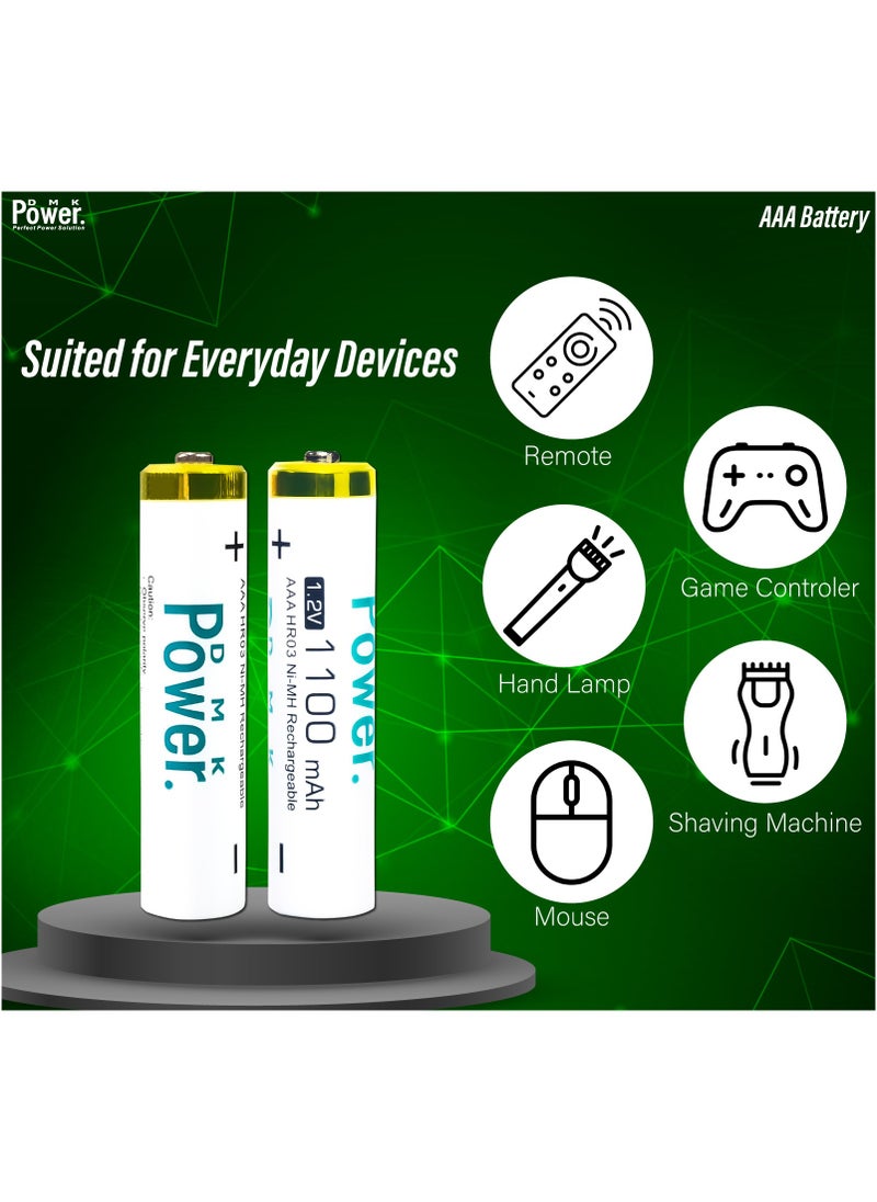 DMK Power - DMK Power 16 Pcs Rechargeable AAA Batteries ,1100mAh High Capacity Batteries 1.2V NiMH Low Self Discharge for House hold devices, toys, remote, etc... - Image 1
