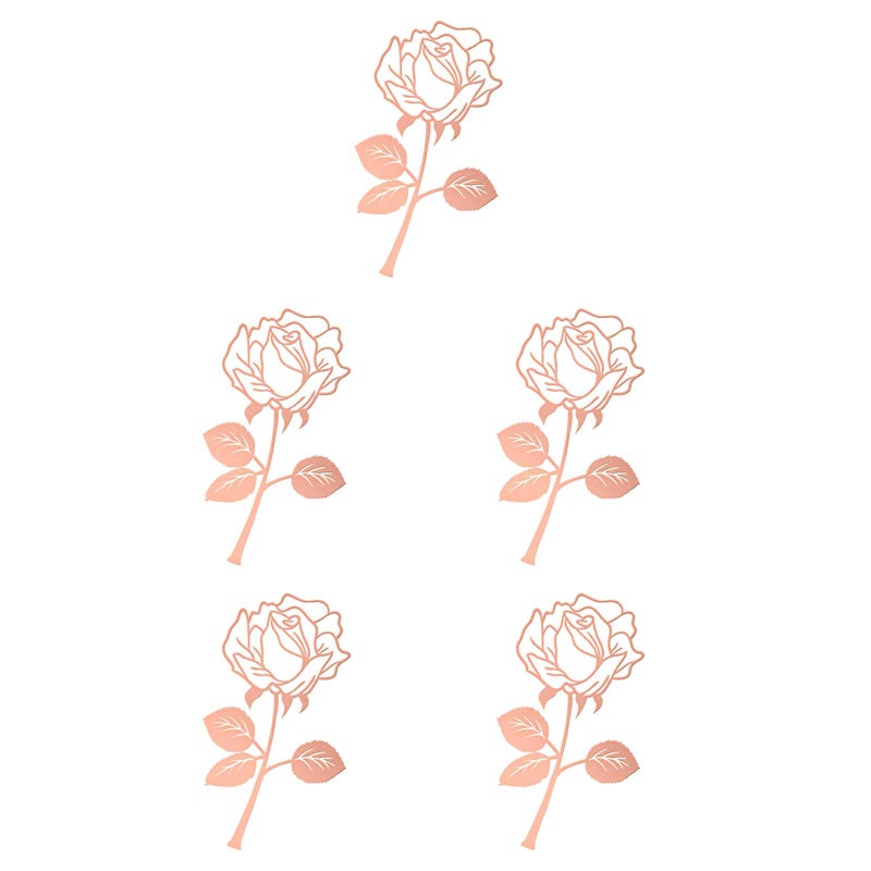 5pcs Metal Bookmark Flower Shaped Bookmark Delicate Students Bookmarker - Image 4