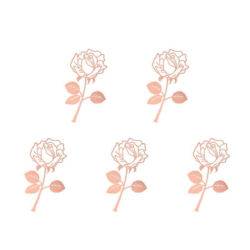 5pcs Metal Bookmark Flower Shaped Bookmark Delicate Students Bookmarker - Image 1
