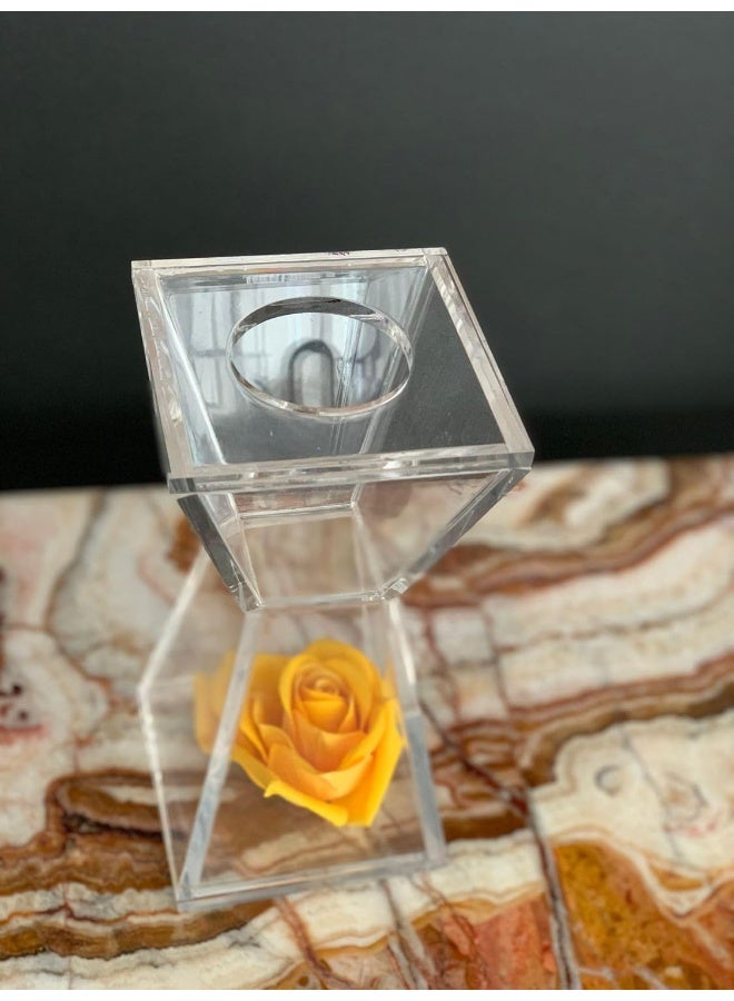 Horoof Market Horoof Home® Luxury Clear Acrylic Mabkhara – Modern Incense Burner for Bakhoor & Oud, Elegant Islamic Home Décor (10x10x20 cm)  - Image 2