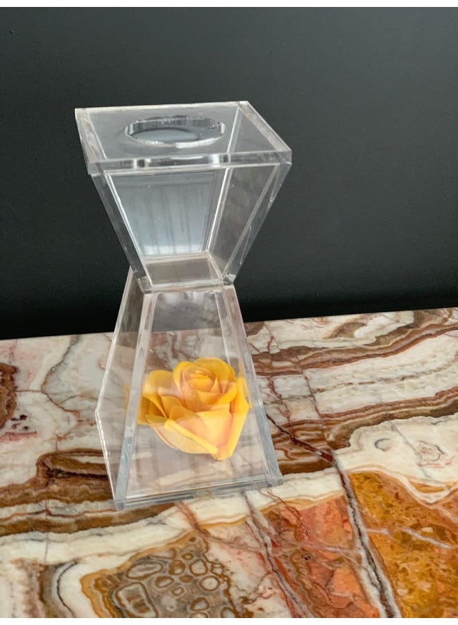 Horoof Market Horoof Home® Luxury Clear Acrylic Mabkhara – Modern Incense Burner for Bakhoor & Oud, Elegant Islamic Home Décor (10x10x20 cm)  - Image 1