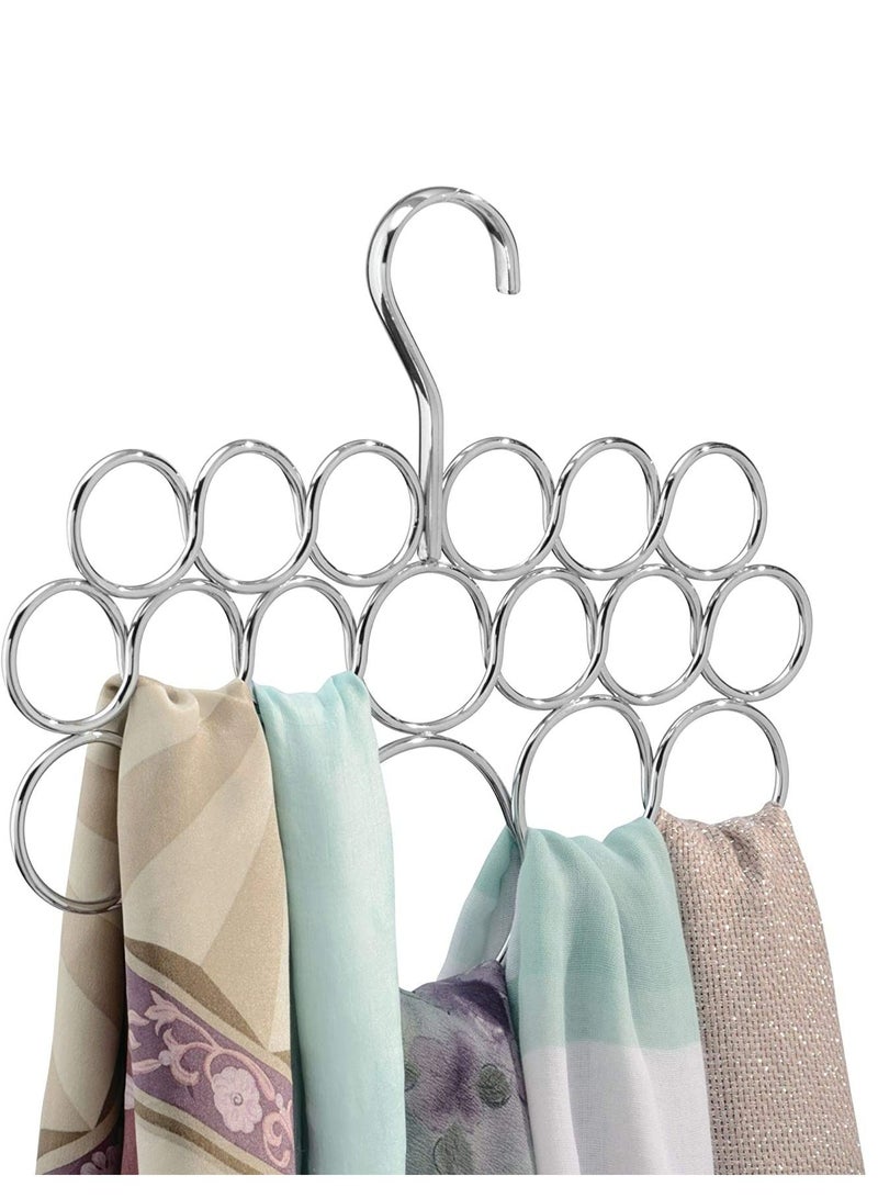 4basix Scarf Hanger 18 Loop Shawl and Scarf Organiser Stainless Steel Wardrobe Organizer Belts  Accessories Chrome Plated - Image 2