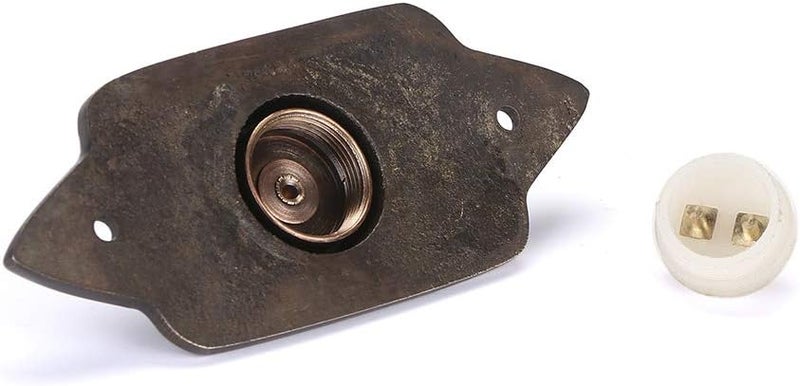 Oil Rubbed Bronze Doorbell Button – 3 3/4" x 1 1/2", Decorative Vintage Style Push Button in Brass with Recess Mount Antique Finish – Wired for Two-Wire Chimes, Weatherproof, Easy DIY Installation