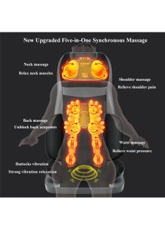 XiuWoo Massage Seat Cushion With Heat,Electric Deep Tissue Shiatsu Kneading Back Massage Chair Pad,5-In-1 Synchronous Massage,With 10 Sets Of Kneading Heads, with Car Adapter For Home Office Travel Use  - Image 2