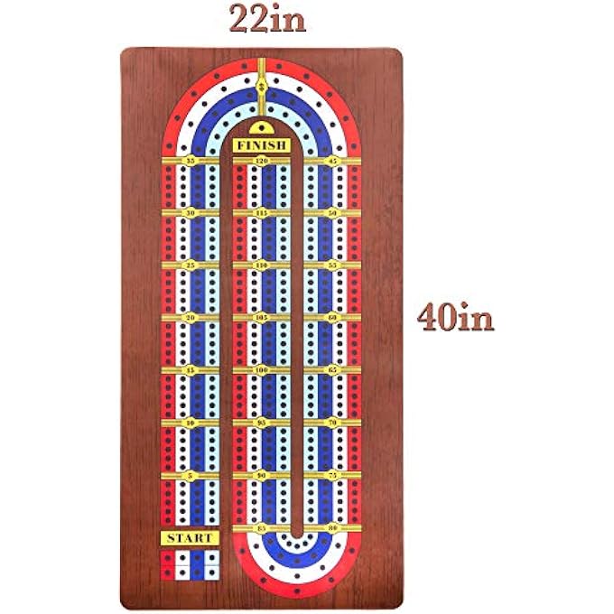 Brybelly Tabletop Cribbage  Giant Neoprene Mat 4Track Game with Travel Carry Bag  Includes Pawns  Deck of Playing Cards  Classic Family Board Game Night for Adults  Kids  24 Players 30 mins - Image 4