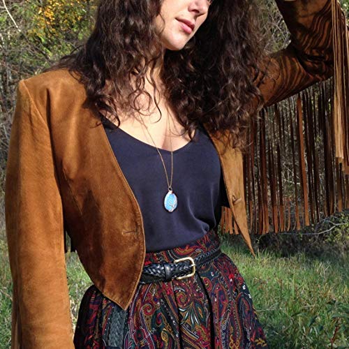POTESSA White Opal Necklace for Women Premium Black Leather Choker Reiki Healing Crystal Quartz Jewelry - Image 3
