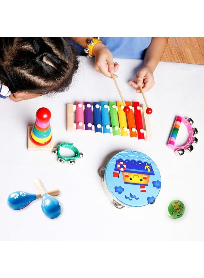 Childom Kids Musical Instruments For ToddlersBaby Musical Toys For ToddlersKid Toys For Girl GiftsFirst Birthday Gifts For BoysKids XylophoneMaracas For BabyWooden Instruments Toddler Toys With Bag - Image 4