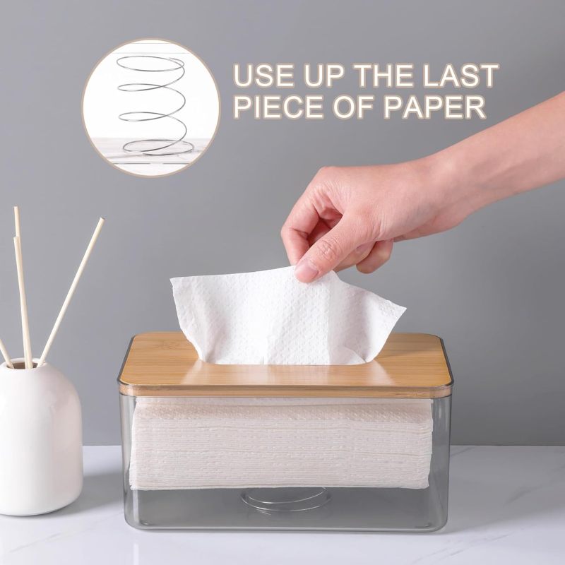 Transparent Acrylic Tissue Holder 18x11.8x10cm Rectangular Dispenser - Sleek Minimalist Design Paper Organizer for Bathroom Kitchen Home - Image 5