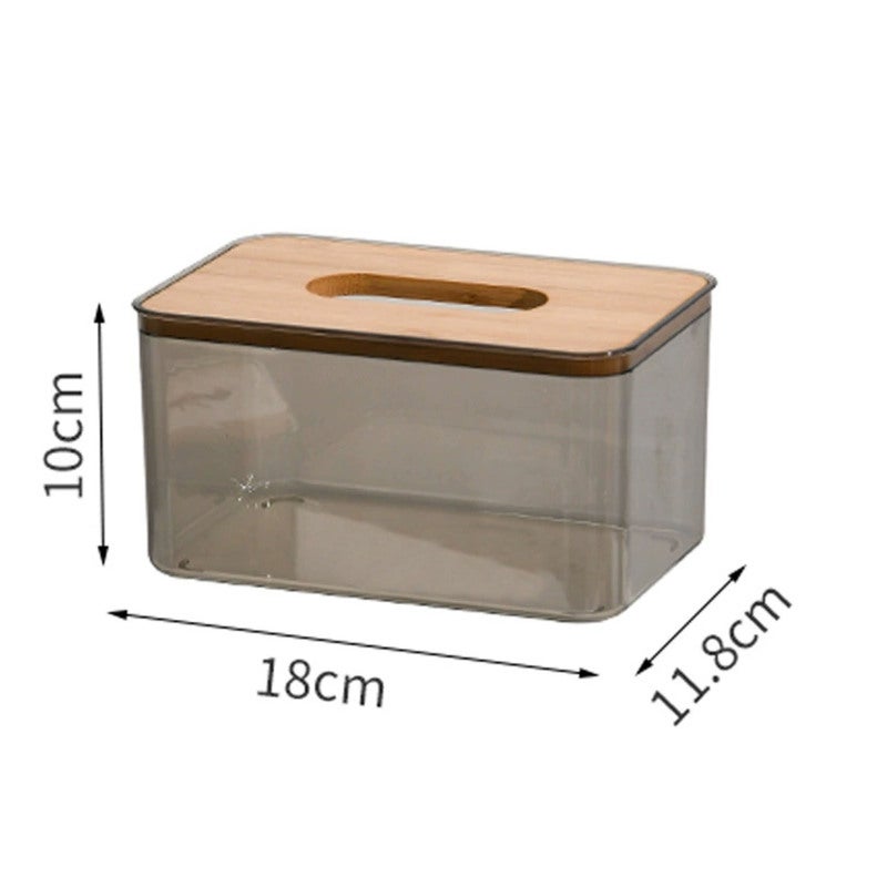 Transparent Acrylic Tissue Holder 18x11.8x10cm Rectangular Dispenser - Sleek Minimalist Design Paper Organizer for Bathroom Kitchen Home - Image 1