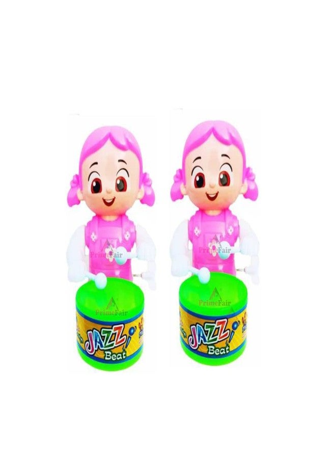 PRIMEFAIR Drummer Toy with Drumming and Dancing Action for Kids Baby Rattle Toys Set Toddler Kids. Birthday Gift, Birthday Return Gift Key-Operated (PINK-BABY-COMBO-02) - Image 1