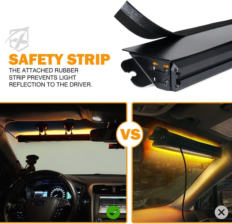 Xprite 16 LED Aluminum Windshield Strobe Light Bar - Green - Image 4