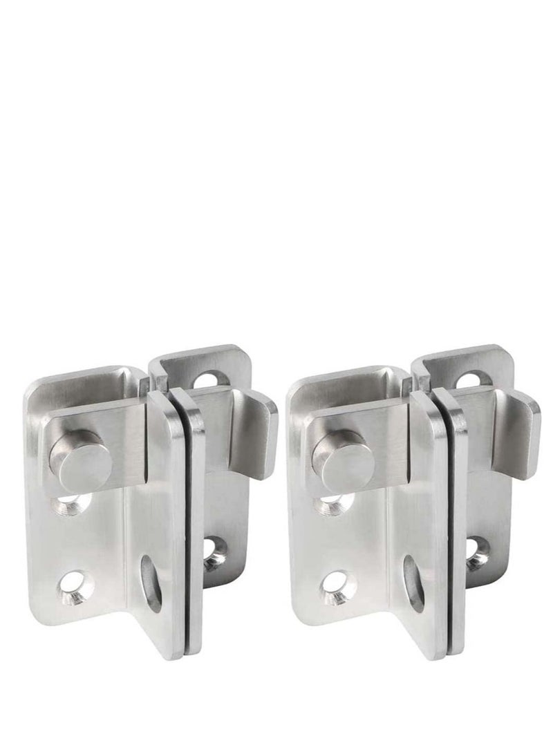 Y&D 2 Pcs Flip Latch 3mm Thickened Heavy Duty Hasp Safety Door Lock Gate Latches for Double Window Barn Closet Drawer Cabinet Garage,Stainless Steel Brushed Nickel  - Image 1