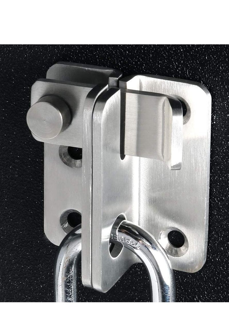 Y&D 2 Pcs Flip Latch 3mm Thickened Heavy Duty Hasp Safety Door Lock Gate Latches for Double Window Barn Closet Drawer Cabinet Garage,Stainless Steel Brushed Nickel  - Image 2