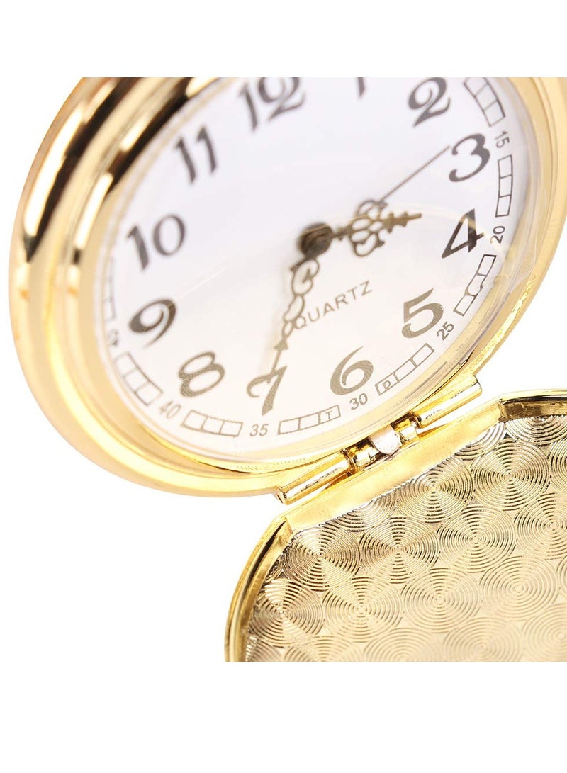 Vintage Quartz Pocket Watch Set of 2, Classic Smooth Design with Chain for Men  Women, Perfect Birthday Gifts - Image 4