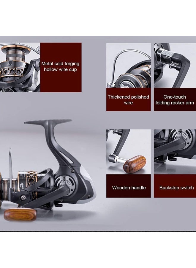 Soofam Spinning Reel, 13BB Saltwater Fishing Reel with Carbon Fiber Body, High Speed 5.2:1 Gear Ratio for Freshwater and Saltwater Fishing, Smooth Drag System for Beginners and Experts(Model:5000) - Image 3