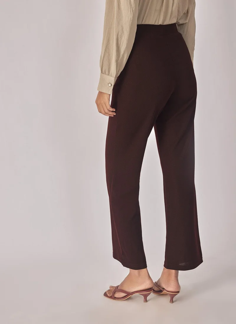 The Label Life Merlot Knit High Waisted Pants
