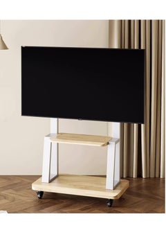 FlashHawk Mobile TV Stand with Wheels, Steel Floor TV Cart Mount for 32-70 inch TV,Max VESA:600*400MM,Load-bearing 50Kg - White  - Image 1
