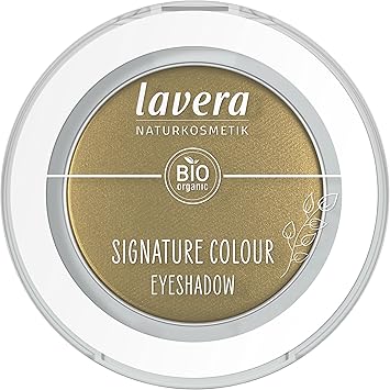 lavera Signature Colour Eyeshadow Golden Jade 07 intense colour payoff extra long hold easy to blend vegan natural cosmetics 2g - Image 1
