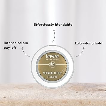 lavera Signature Colour Eyeshadow Golden Jade 07 intense colour payoff extra long hold easy to blend vegan natural cosmetics 2g - Image 3