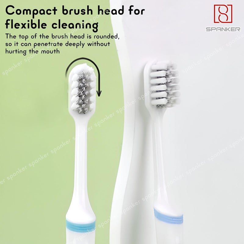 Spanker Pack of 2 Wide Head Adult Toothbrush with Double Inplanted Soft Feather Like Bristles Non Frizzing Toothbrush for Intensive Care Protect Fragile Gums for Good Cleaning Effect - Image 3
