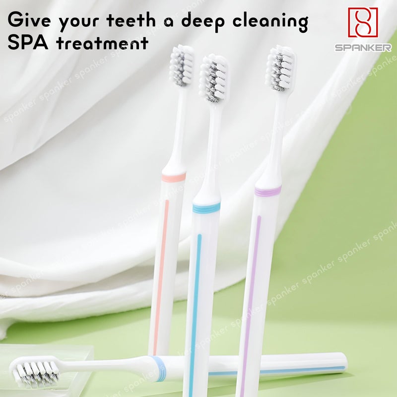 Spanker Pack of 2 Wide Head Adult Toothbrush with Double Inplanted Soft Feather Like Bristles Non Frizzing Toothbrush for Intensive Care Protect Fragile Gums for Good Cleaning Effect - Image 5