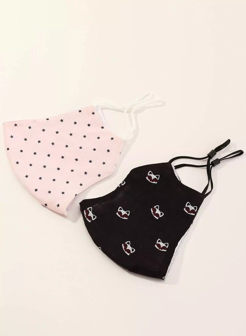 2pcs Star Pattern Face Covering  - Image 2