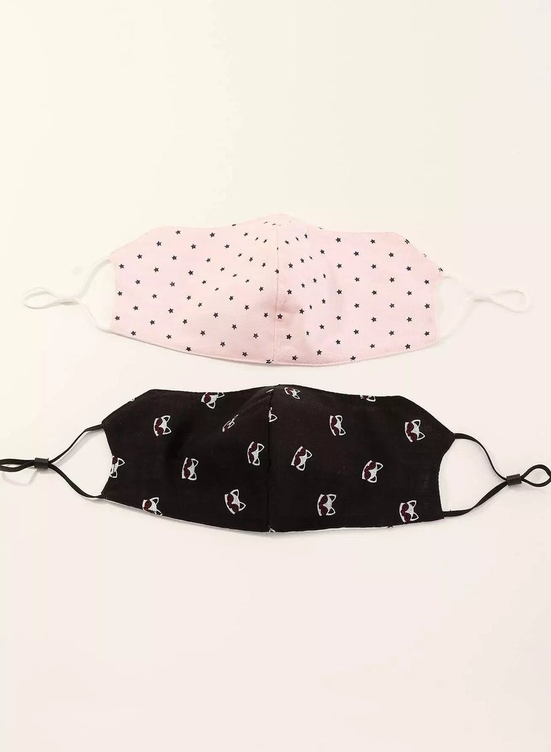 2pcs Star Pattern Face Covering  - Image 1