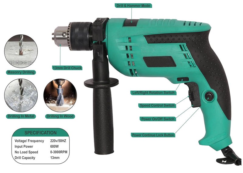 Digital Craft Electric Drilling Tool Multifunction Household Hand Drill Machine Highpower Pistol Drill 13RE Drill Machine8Inch Pincer Plier5Pc Stone Set - Image 2