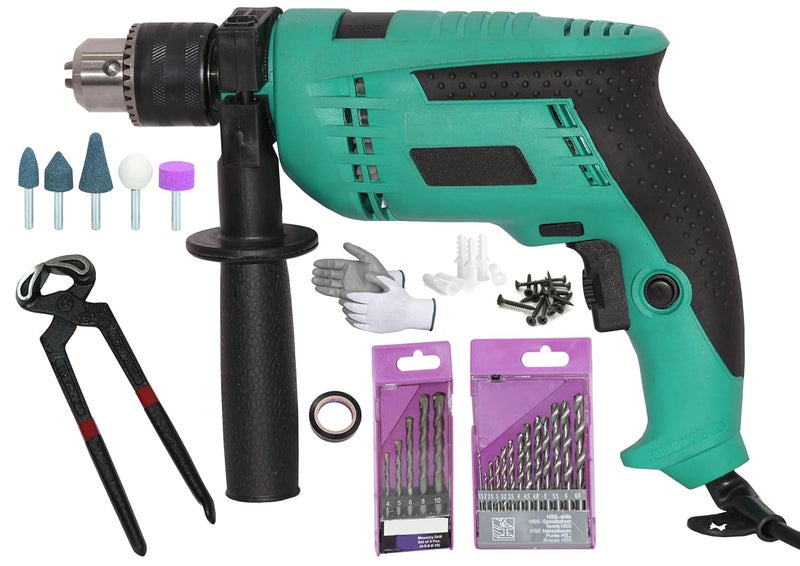 Digital Craft Electric Drilling Tool Multifunction Household Hand Drill Machine Highpower Pistol Drill 13RE Drill Machine8Inch Pincer Plier5Pc Stone Set - Image 1
