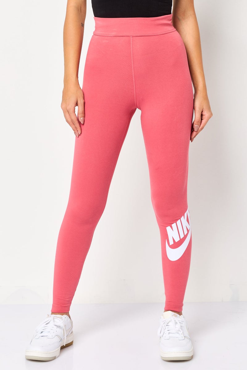 Nike Women Tight Fit Brand Logo Training Leggings, Dark Pink - Image 1