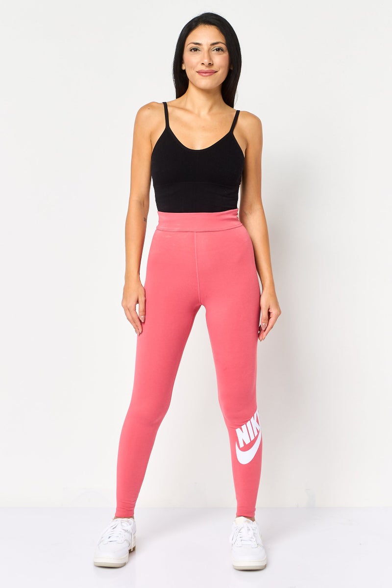 Nike Women Tight Fit Brand Logo Training Leggings, Dark Pink - Image 2