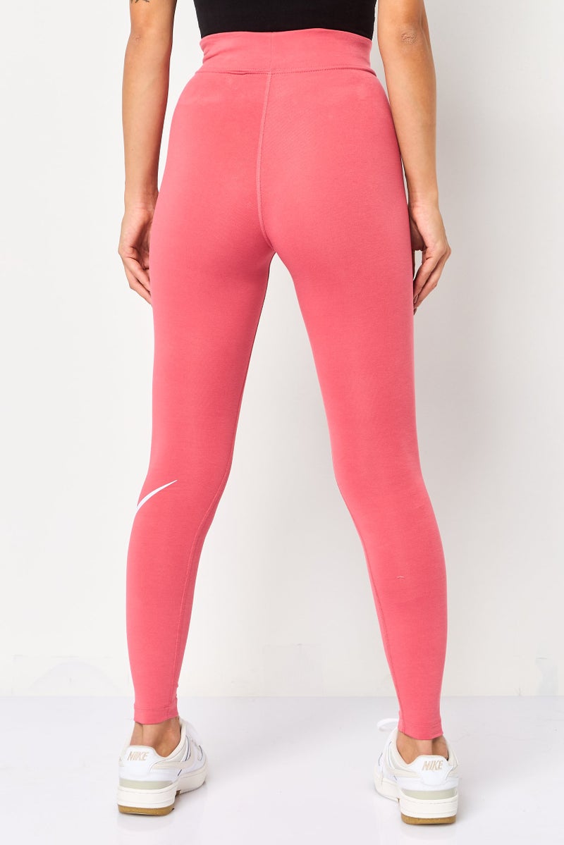 Nike Women Tight Fit Brand Logo Training Leggings, Dark Pink - Image 4