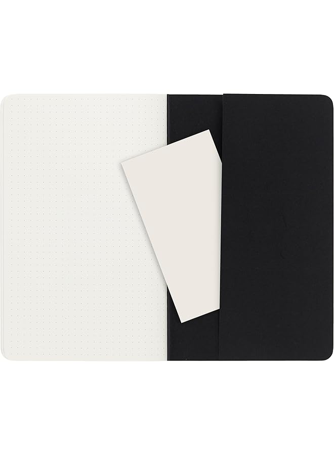MOLESKINE Cahier Journal Soft Cover Large 5 Inch X 8.25 Inch Dotted Black 80 Pages Set Of 3 - Image 5