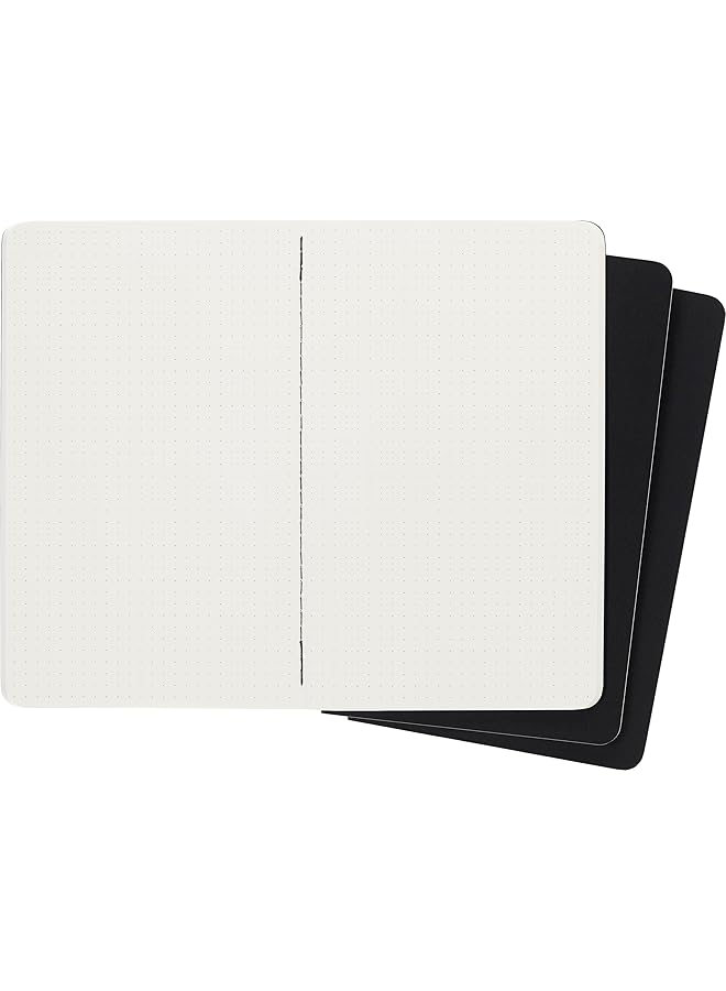 MOLESKINE Cahier Journal Soft Cover Large 5 Inch X 8.25 Inch Dotted Black 80 Pages Set Of 3 - Image 3