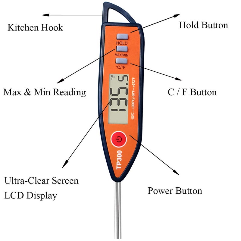 NANGOALA Digital Meat & Milk Thermometer - Instant Read Probe for Cooking, BBQ, Grill, Deep Fry, Roast & Baking - Image 3