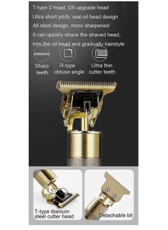 Generic New T9 Embossed Hair Clipper Electric Hair Clipper Shaving Knife Retro Oil Hair Clipper (Carved Dragon Head)  - Image 2