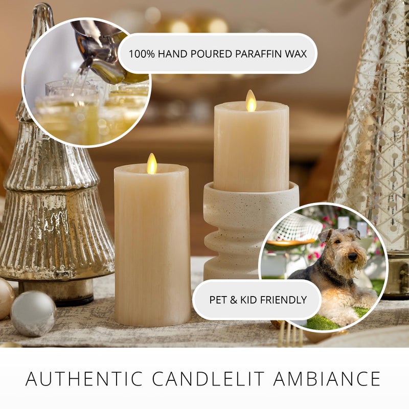 Luminara Selenite Looking Flameless Candle, White Swan 3" x 4.5", Battery Operated Real Wax Moving Flame LED Pillar w/Timer, Home Decor Unscented - Image 5
