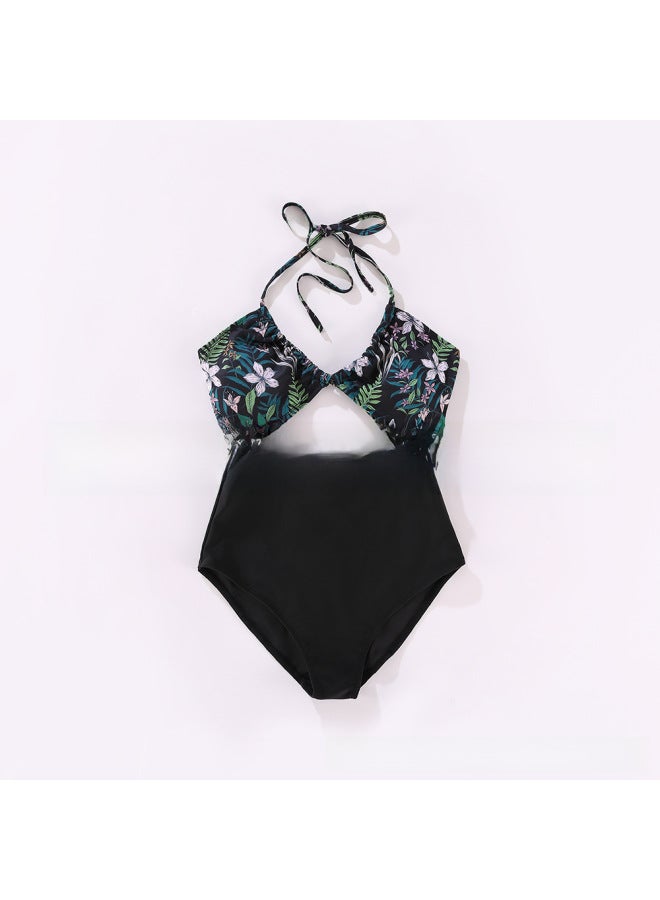 إسكدنيا التصميم الأصلي 2023 لباس سباحة من النايلون للأم والابنة والأب والابن الأوروبي والأمريكي لعائلة الوالدين والطفل - اللون: صورة بنفس اللون - - Image 3