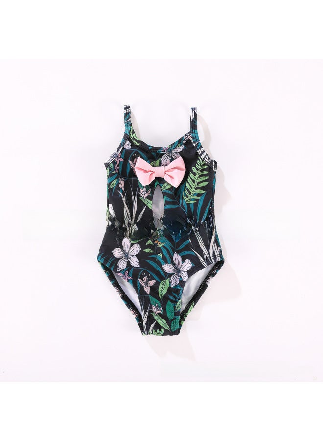 إسكدنيا التصميم الأصلي 2023 لباس سباحة من النايلون للأم والابنة والأب والابن الأوروبي والأمريكي لعائلة الوالدين والطفل - اللون: صورة بنفس اللون - - Image 5